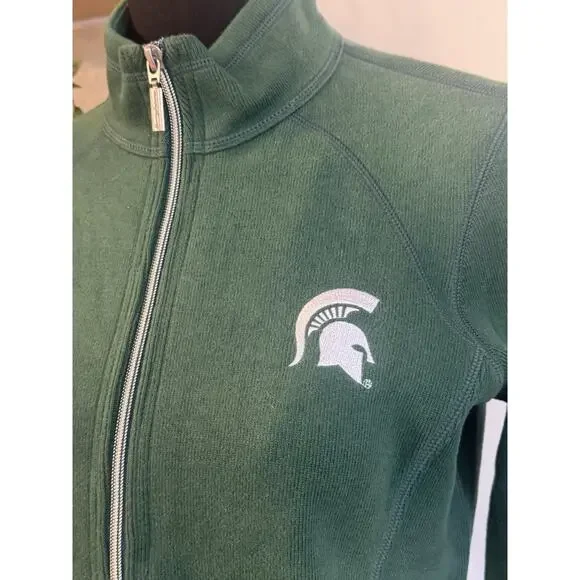 Michigan State Spartans Tommy Bahama Quarter Zip Sweater MSU Preppy Football NWT - Picture 6 of 10